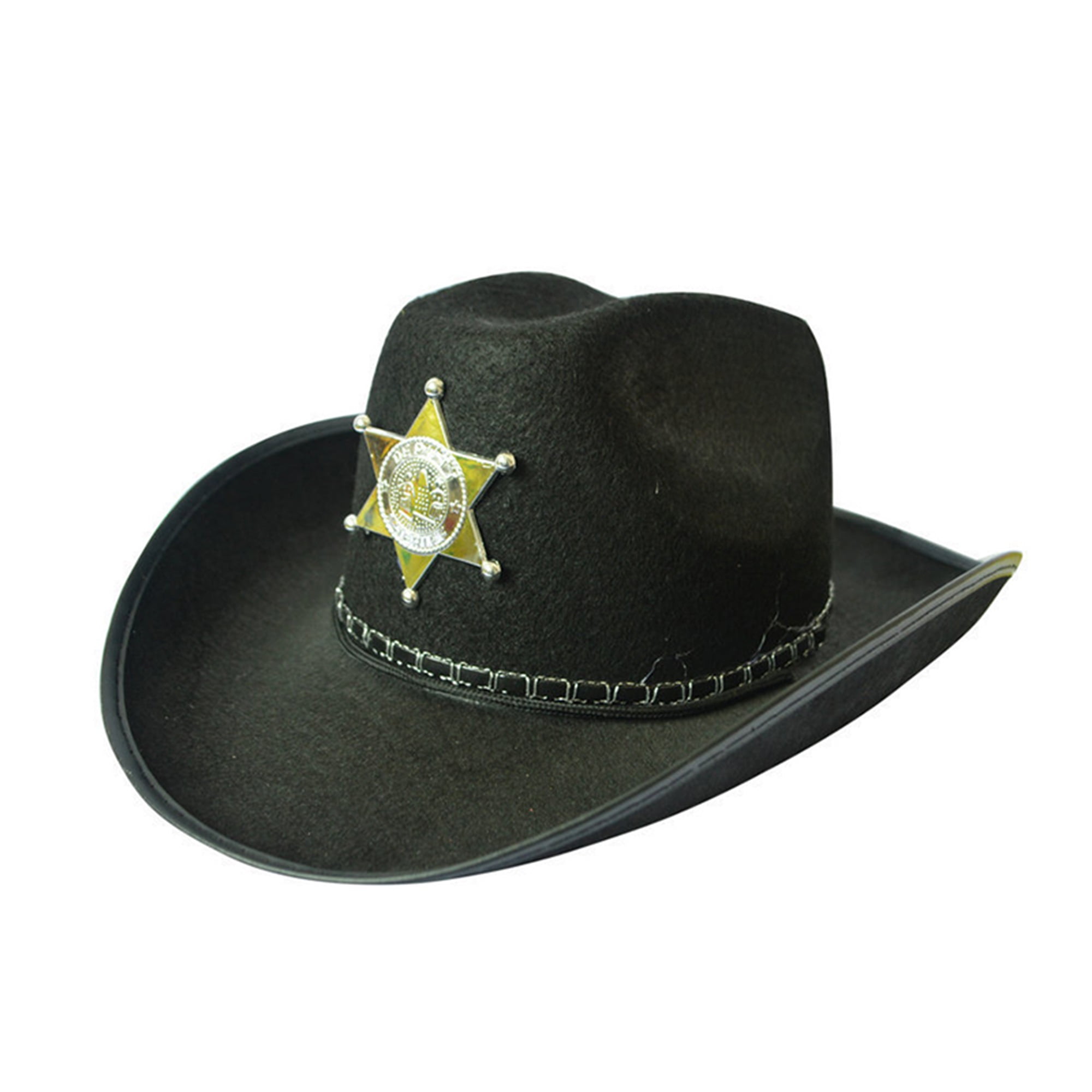 Brown Sheriff Cowboy Hat with Star Badge
