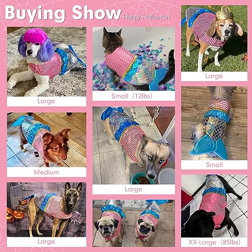 Sequin Mermaid Dog Costume, Size M