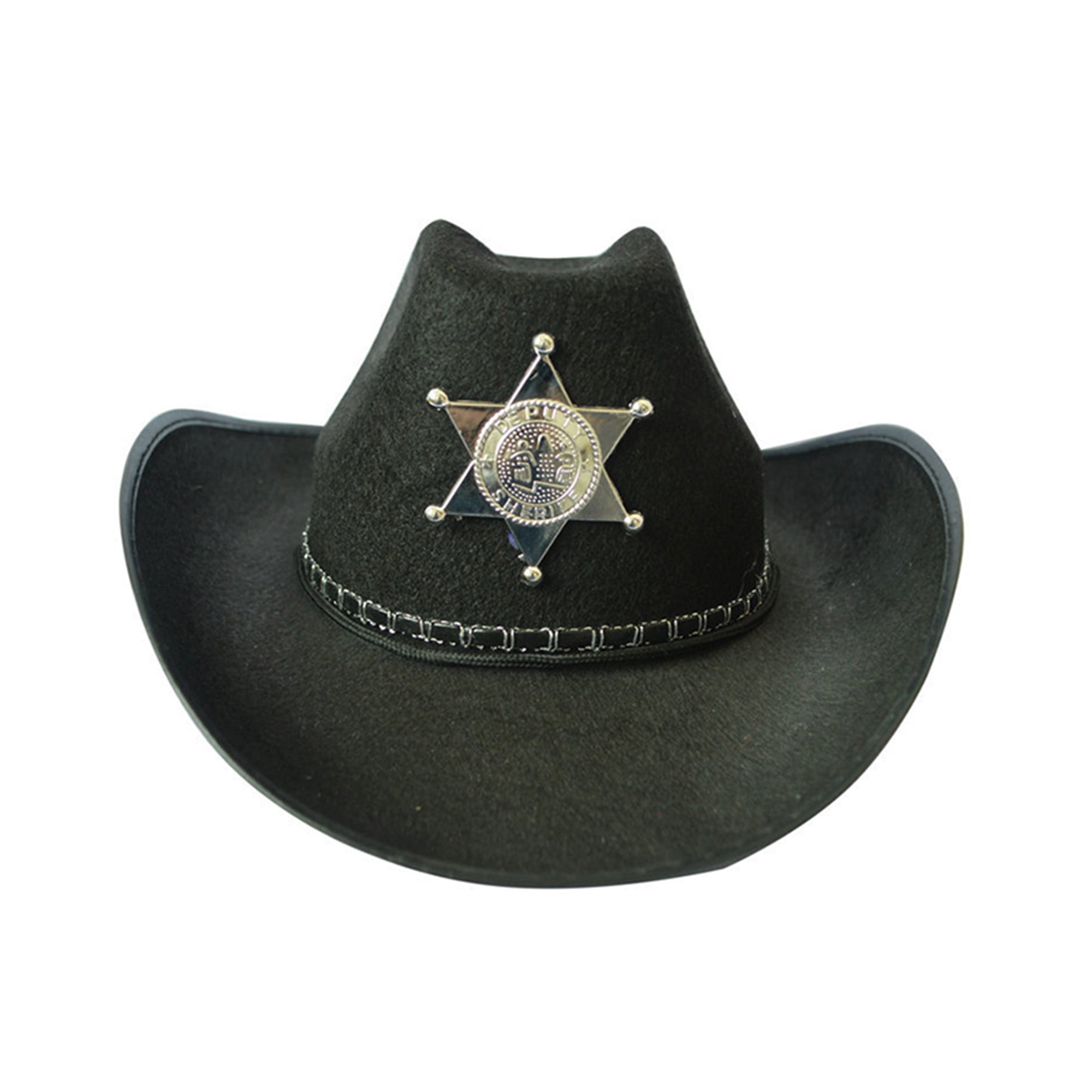 Brown Sheriff Cowboy Hat with Star Badge