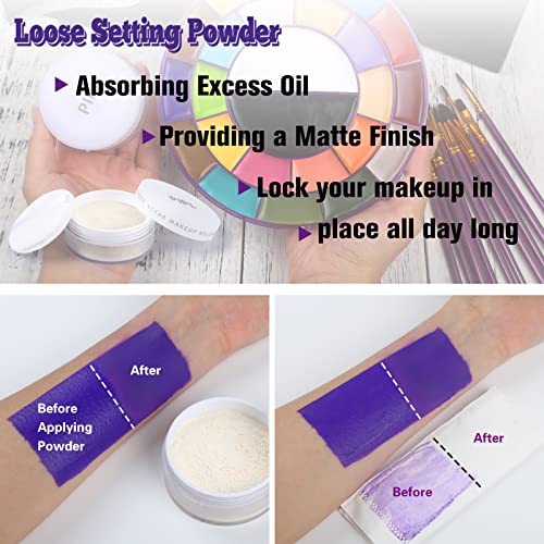 Halloween Makeup Kit with Face Paint and Brushes