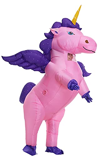Adult Inflatable Pink Unicorn Costume with Wings