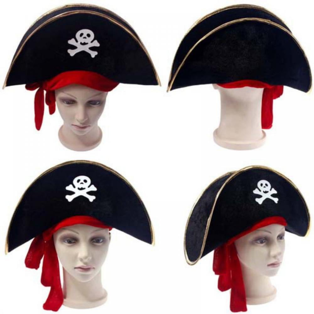 Pirate Captain Hat with Skull Print Costume