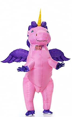 Adult Inflatable Pink Unicorn Costume with Wings