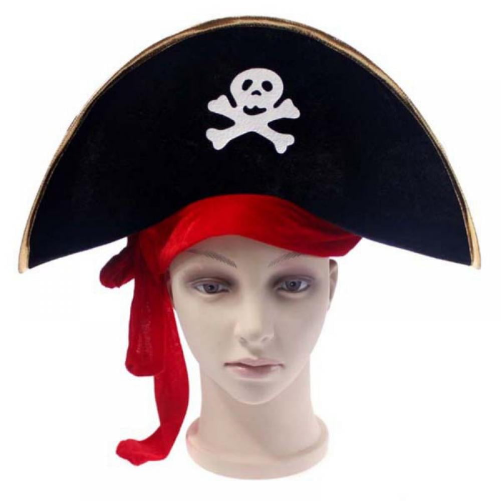 Pirate Captain Hat with Skull Print Costume