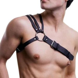 Men's Adjustable Leather BDSM Harness Set