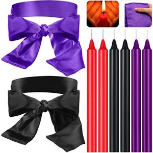 8 Pcs Drip Wax Play Candles & Silk Blindfolds