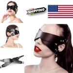 Adjustable Soft Leather BDSM Blindfold for Couples