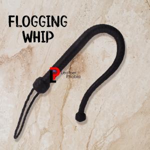 Black Leather BDSM Crop - 23" Fetish Slapper