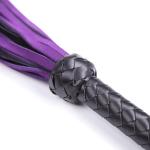 Purple Leather Flogger for Couples - Sensual BDSM Whip