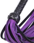 Purple Leather Flogger for Couples - Sensual BDSM Whip