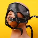 Adjustable Bondage Mask with O-Ring Gag