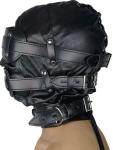 Padded PU Leather Bondage Hood with Gag