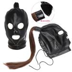 Detachable Wig Bondage Head Harness Mask
