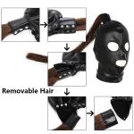 Detachable Wig Bondage Head Harness Mask