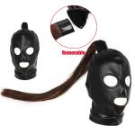 Detachable Wig Bondage Head Harness Mask
