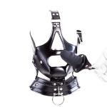 PVC Leather Hood Harness with Detachable Gag Plug