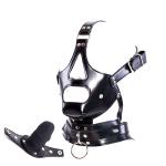 PVC Leather Hood Harness with Detachable Gag Plug