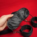 Bed Restraint Bondage Kit with Cuffs and Blindfold
