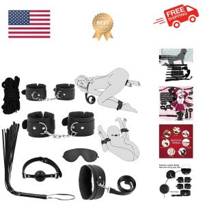 Beginner-Friendly 7-Piece Black BDSM Kit