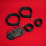 Bed Restraint Bondage Kit with Cuffs and Blindfold