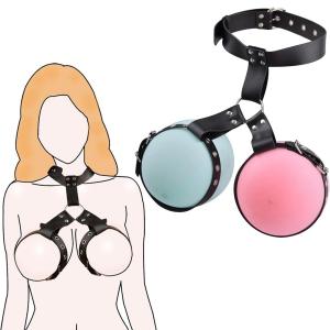 Adjustable Breast Bondage Restraints with Nipple Clamps