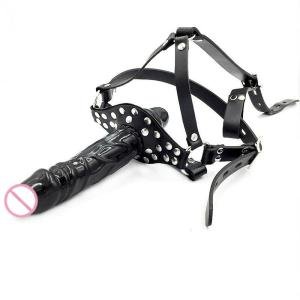 Open Mouth Gag Bondage Mask with Head Harness