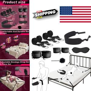 Adjustable BDSM Bed Restraints Kit with Cuffs & Blindfold