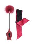Red Feather Tickler and Satin Eye Mask Set