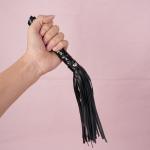 PU Leather Flogger Whip with Tassel Handle