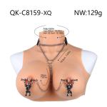 Neck Collar with Nipple Clamps for Bondage
