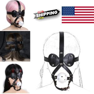White Breathable Mouth Gag with Blindfold for BDSM