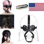 White Breathable Mouth Gag with Blindfold for BDSM