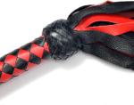 Genuine Leather Red & Black BDSM Flogger