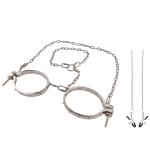 Metal Breast Ring with Nipple Clamp for BDSM Play