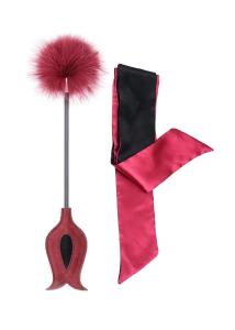 Spanking Feather Tickler and Blindfold Set