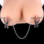 Neck Collar with Nipple Clamps for Bondage