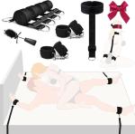 Adjustable Bed Restraints Kit with Cuffs & Blindfold