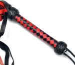 Genuine Leather Red & Black BDSM Flogger
