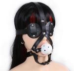 White Breathable Mouth Gag with Blindfold for BDSM