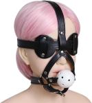 White Breathable Mouth Gag with Blindfold for BDSM
