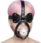 White Breathable Mouth Gag with Blindfold for BDSM
