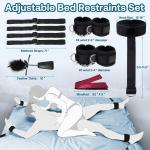 Adjustable Bed Restraints Kit with Cuffs & Blindfold
