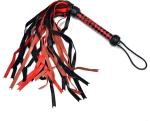 Genuine Leather Red & Black BDSM Flogger