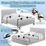 Adjustable Bed Restraints Kit with Cuffs & Blindfold