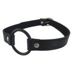 Black Leather O Ring Mouth Gag for Bondage Fun