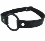 Black Leather O Ring Mouth Gag for Bondage Fun
