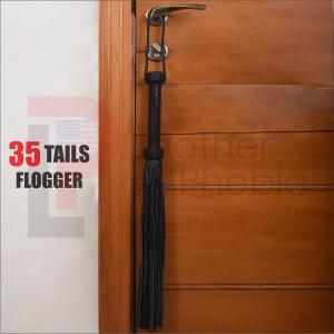 Thick Leather Flogger with 35 Tails