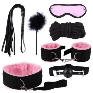 7-Piece BDSM Restraint Set: Collar & Cuffs