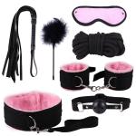 7-Piece BDSM Restraint Set: Collar & Cuffs