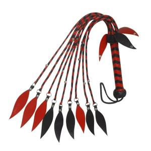 Leather Flogger with 9 Braided Tails